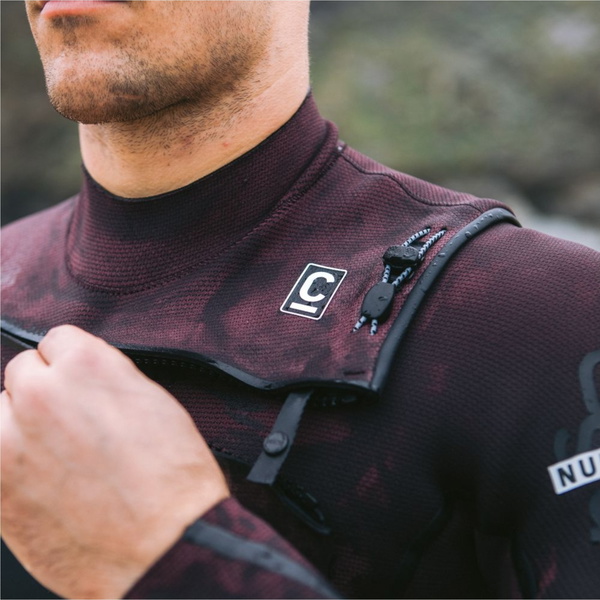 2025 C-Skins Mens NuWave Wired 4/3mm Chest Zip Wetsuit C-NWI43MCZ - Meteor / Rust X / White